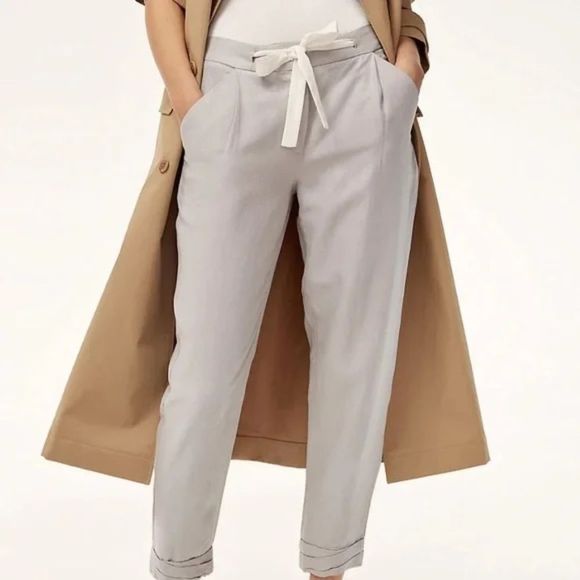 Wilfred Allant Pant Cropped linen pant soft grey size US 6 Aritzia - Picture 13 of 13
